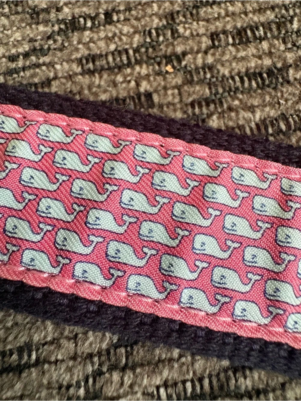 Vineyard Vines Boy’s Canvas Club Belt Pink Whale Logo Size 30